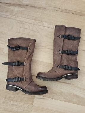 A.S.98 Sema Handmade Italian Leather Boots Sz 37 Taupe